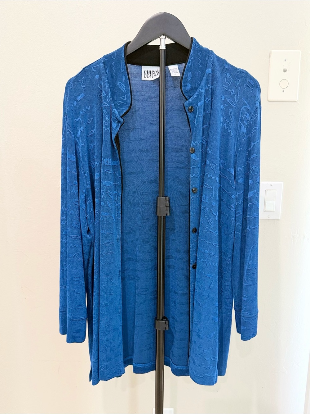 Vintage 90s Chico’s Design Travelers Novelty Print Jacket Birds Eclectic